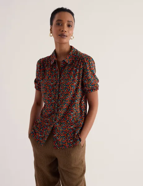 Seasalt Cornwall Lyocell Rich Ditsy Floral Fitted Shirt Multi