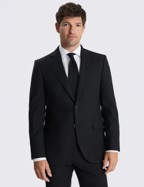 Moss Tailored Fit Wool Rich Performance Suit Jacket Black