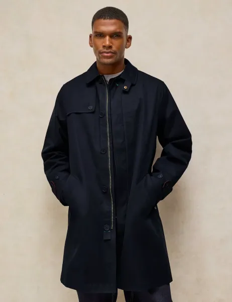 White Stuff Cotton Blend Mac Dark Navy