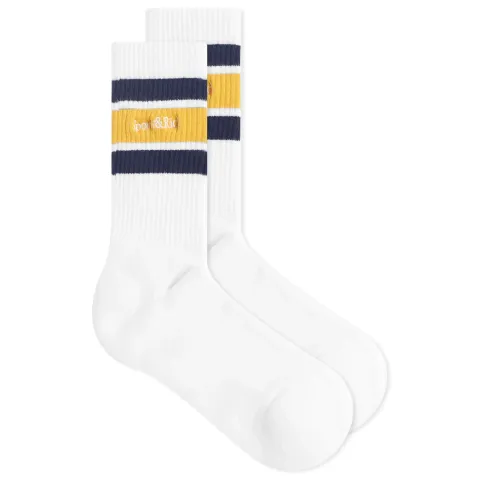 Serif Logo Embroidered Socks