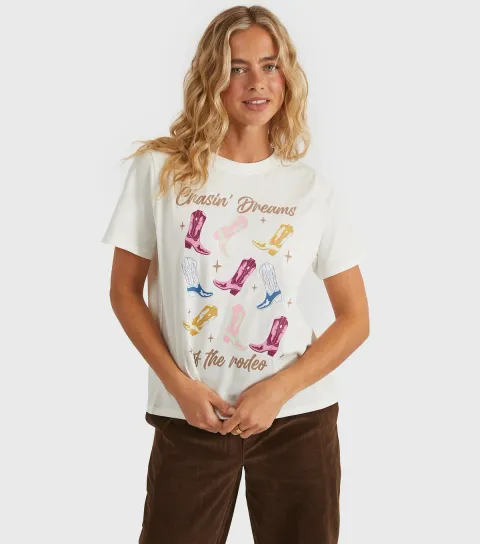 Women's Clothing White Chasing Dreams T-Shirt