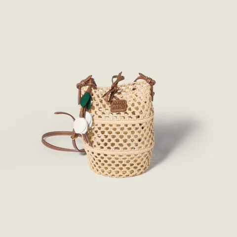 Raffia crochet pouch