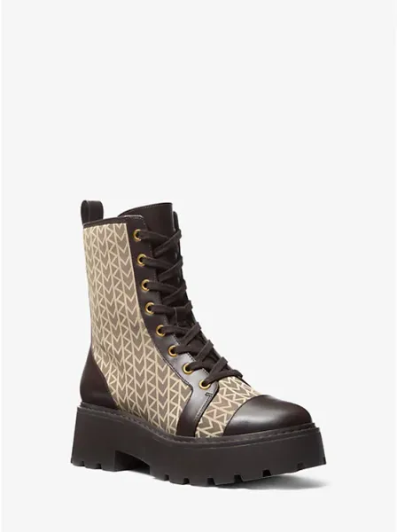 Michael Kors Blake MK2000 Logo Jacquard Combat Boot