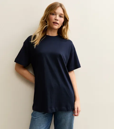 New Look Women's Navy Oversized T-Shirt