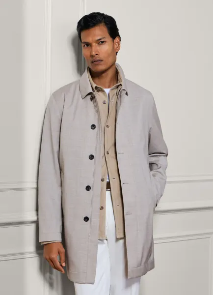 Water Repellant Mac - Woven In Italy