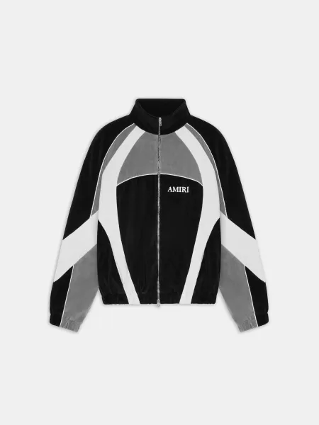 OVERSIZED PANEL TRACK JACKET - Black