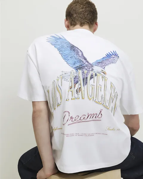 River Island Oversized Cotton Eagle T-Shirt