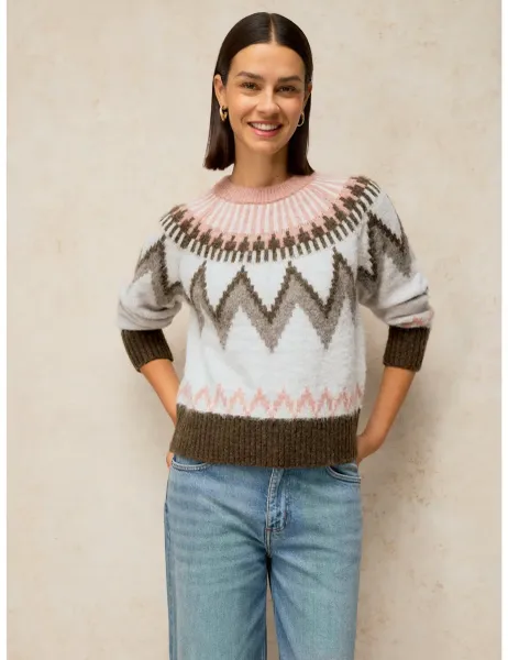 White Stuff Blurred Fair Isle Jumper