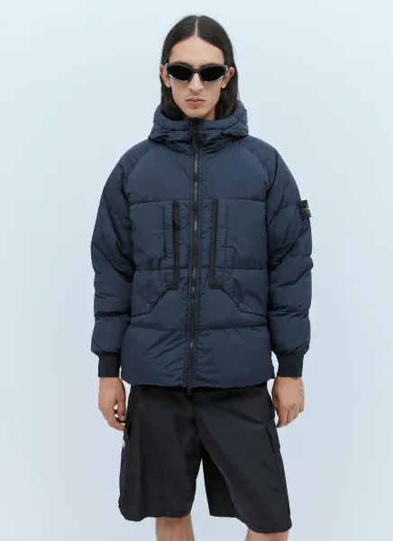 Real Down Hooded Compass Patch Coat