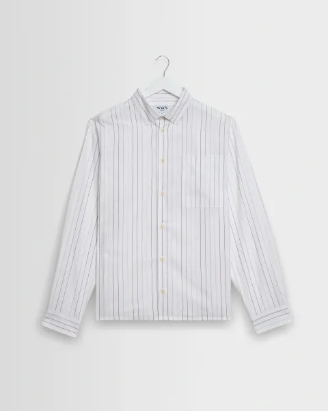 Halcomb - Ecru and Multicolour Stripe Cotton Shirt