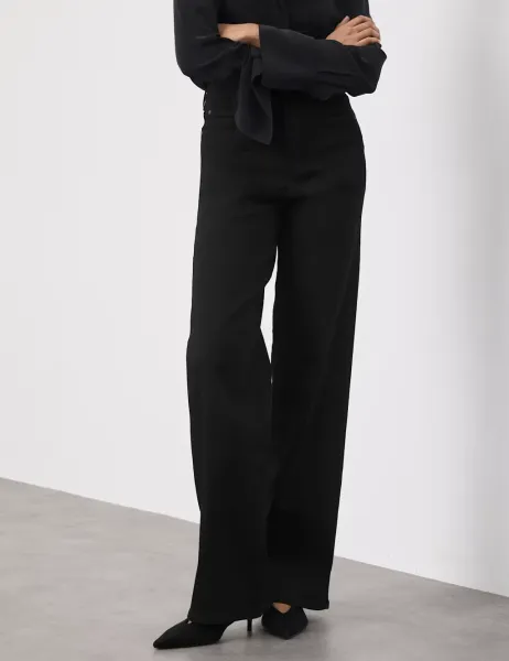 Autograph High Waisted Wide Leg Jeans Black