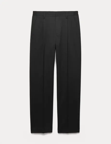 Marks & Spencer Relaxed Fit Smart Stretch Trousers Black