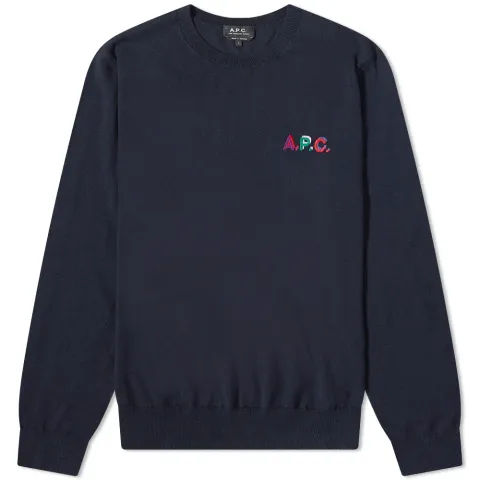 A.P.C. Brian Embroidered Logo Crew Knit