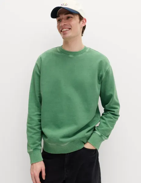 Marks & Spencer Pure Cotton Garment Dye Sweatshirt Emerald