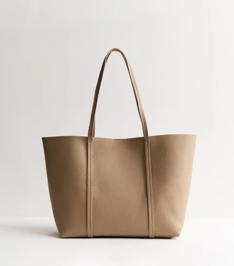 Mink Grained Faux Leather Tote Bag Vegan
