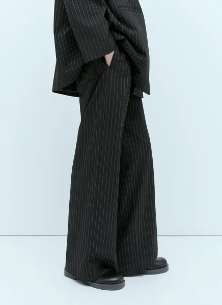 Pinstripe High-Rise Suit Pants