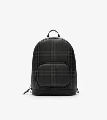 City Check Zip Backpack in Iron grey - Men, Cotton, Technical
