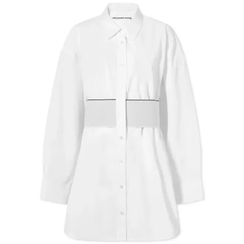 Logo Elastic Shirt Dress