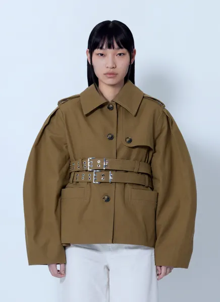 GANNI Workwear Canvas Short Peplum Jacket