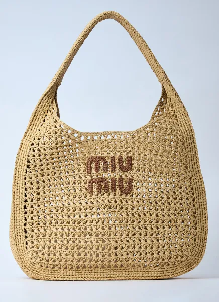 Logo Motif Crochet Shoulder Bag