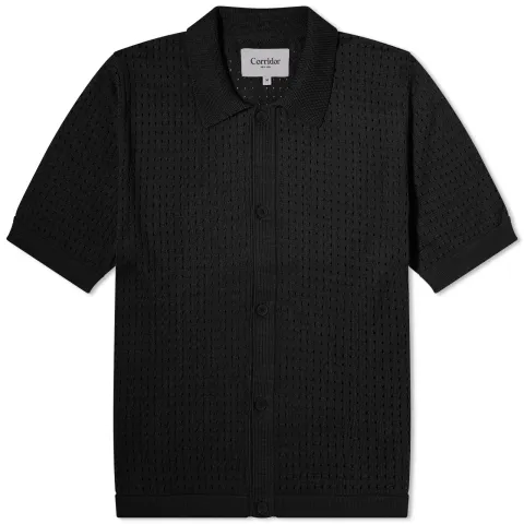 Pointelle Knit Short Sleeve Shirt