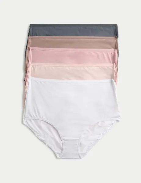 Marks & Spencer 5pk Microfibre Full Briefs Brown Haze