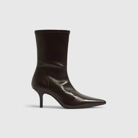 River Island Faux Leather Heeled Ankle Boots