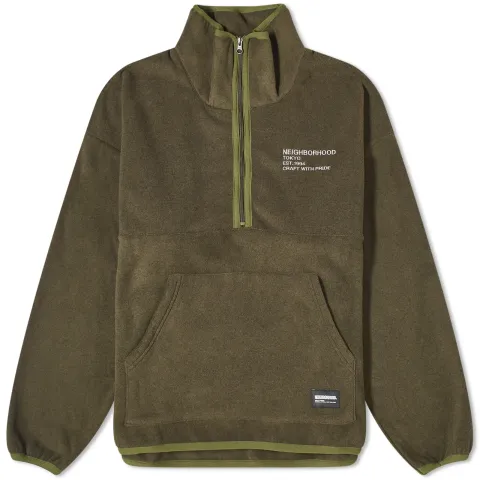 Fleece Half Zip Crew Sweater
