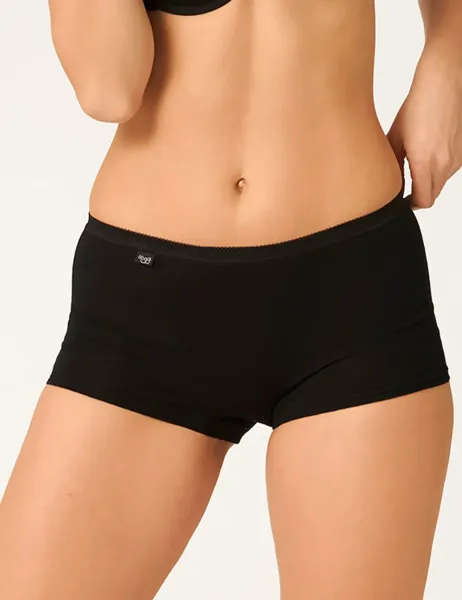Sloggi Basic+ Cotton Rich High Waisted Shorts Black