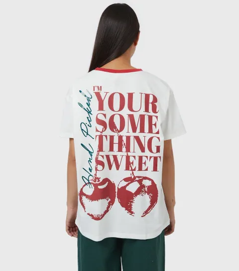 Women's White Im Your Something Sweet Logo T-Shirt