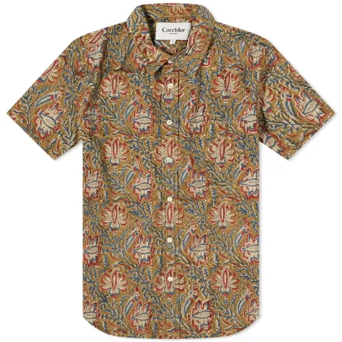 Short Sleeve Handblock Paisley Shirt