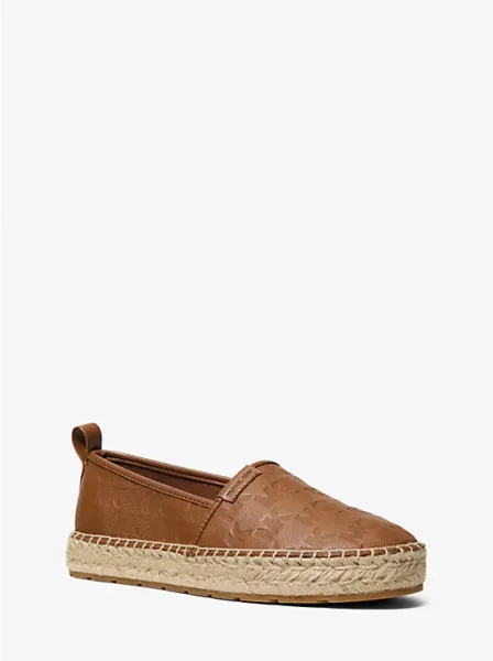 Elias Logo Embossed Leather Espadrille