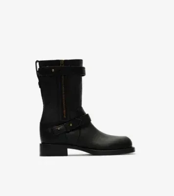 Leather Kent Biker Boots in Black