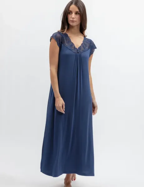 Cyberjammies Jersey Lace Trim Nightdress Navy
