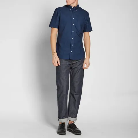 Short Sleeve Overdyed Oxford Shirt
