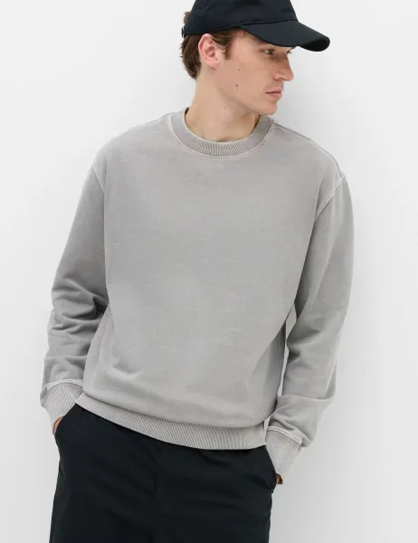 Marks & Spencer Pure Cotton Garment Dye Sweatshirt Steel