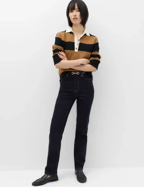 Marks & Spencer Sienna Mid Rise Straight Leg Jeans Indigo Mix