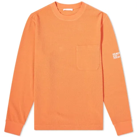Long Sleeve Logo Pocket Waffle T-Shirt