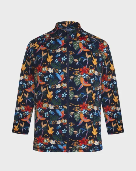 Vilebrequin Men Uv Protection Long Sleeves Zipper Rashguard Salvador