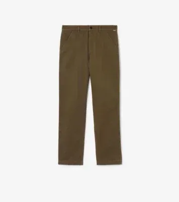 Cotton Twill Chinos in Dark kelp green