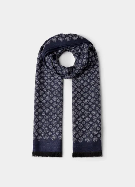 Hackett Cashmere Blend Tile Scarf - Made in Italy