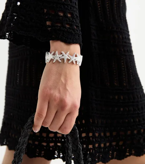 New Look Silver Tone Textured Starfish Bracelet