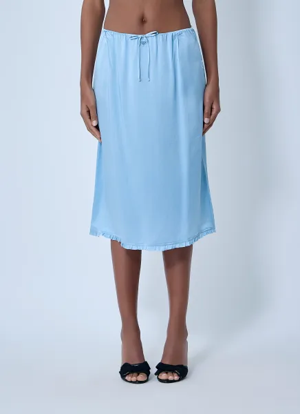 Satin Midi Skirt