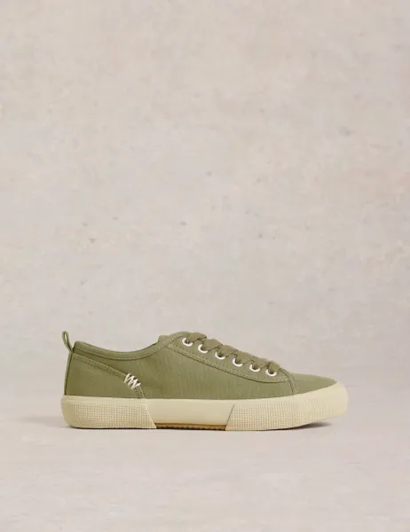 White Stuff Canvas Trainers Green