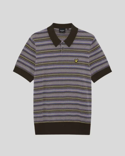 Lyle & Scott Fair Isle Knitted Polo Shirt