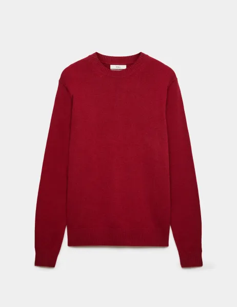 Marks & Spencer Pure Lambswool Crew Neck Jumper Medium Red