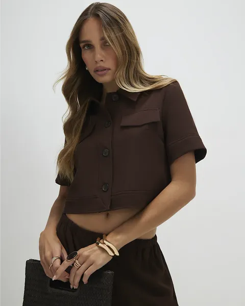 River Island Short Sleeve Cropped Jacket