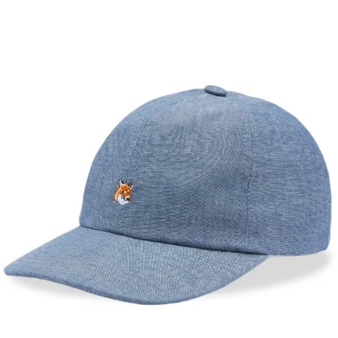 Small Fox Head Embroidered 6P Cap