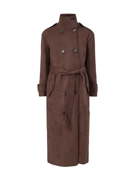 Leah Belted Funnel Neck Trench