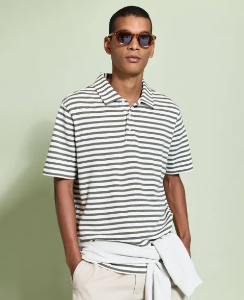 Farlam Striped Tailored Polo Shirt